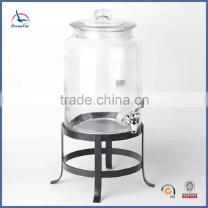 Good Quality Glass Beverage Drink Dispenser Clear Glass Jar With Tap thumbnail-2
