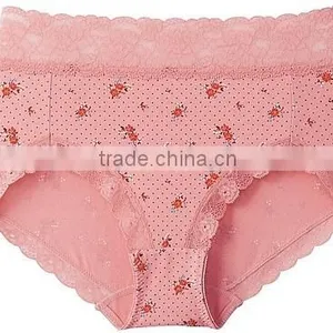 Printed Cotton Lace Waist Lady Underwear Briefs thumbnail-1