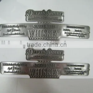 Soft Metal Bottle Sticker, Vodka Label,embossed Metal Label, Adhesive Wine Label,Whiskey Label, Bottle Badge thumbnail-1
