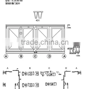 Push-Pull Folding Accessories for Sliding Door/PVC Exterior Sliding Folding Fittings/Hardwares PVC Bifolding Door Hardwares thumbnail-3