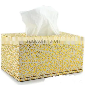 Luxury Fashion Golden Glyph Leather Tissue Box Cover thumbnail-1