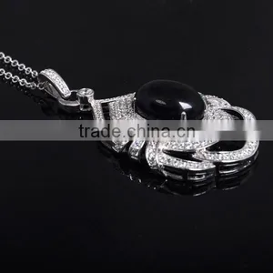 Website Custom Big Stone Pendant Design Diamond Jewelry Necklace thumbnail-2