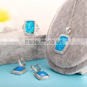Synthetic Opal Stone Jewelry Set S003W thumbnail-1
