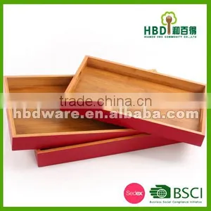 High Quality Wood Serving Tray With Color Painting for Hotel thumbnail-1