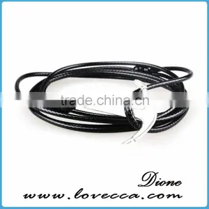 VIRGINSTONE Matt Black Anchor on Nylon Rope Nautical Band Bracelet thumbnail-2