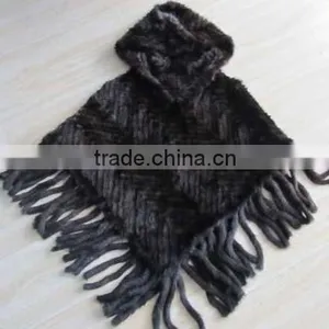 Factory Price Knitted Mink Fur Cape for Women /wholesale and Retail thumbnail-3