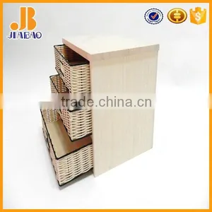 Rattan White Storage Cabinet thumbnail-3