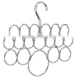 Axis Scarf Hanger, No Snag Storage for Scarves, Ties, Belts, Shawls, Pashminas, Accessories - 18 Loops, Chrome thumbnail-1