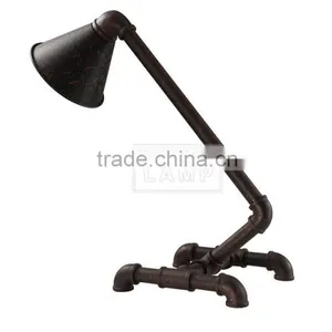 Steampunk Table Lamp Water Iron Pipe Desk Light Edison Bulb Light thumbnail-1