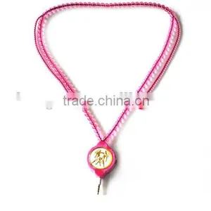 Plastic Bead Telescopic Necklace Earphone Multifunctional Communication Device With a Microphone In-ear Headset thumbnail-2