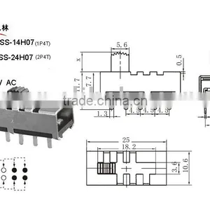Slide Switch FSS-14H07 24H07(dip Slide Switch , Miniature Slide Switch, Mini Slide Switch) thumbnail-1