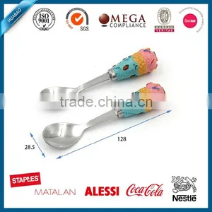 Fashion Designed Resin Handle Stainless Steel Ice Cream Spoon Food Grade thumbnail-1