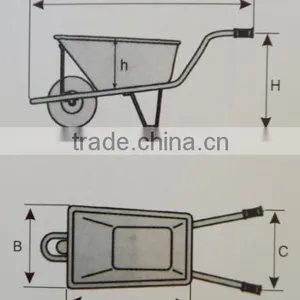 Single Pneumatic Wheel Wheel Barrow JQ-1206 thumbnail-2