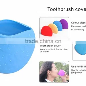 Unique Strawberry Design Silicone Toothbrush Cover for Camping thumbnail-3