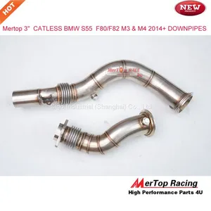 Mertop 3.0'' B** S55 F80 F82 M3 M4 Drawbenching Surface Treatment Catless DOWNPIPE 2014+ thumbnail-1