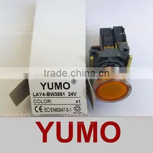 LAY4 NO NC 130V 220-240v Direct Bulb Supplierd Neon LED BA9S Yellow Push Button Switch Push Button Foot Switch thumbnail-1