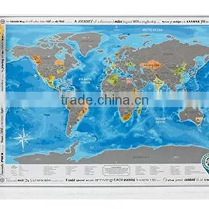 Detailed World Map With Scratch off Stickers Large Size and Tube Packaging AMA-08 thumbnail-1