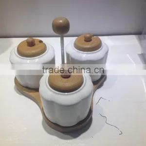 Hot Sale High Quality 2015 New Style Bone Porcelain Canisters/pepper Bottle Sets/3pcs Ceramic Canister Sets thumbnail-2