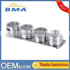 4 PCS Stainless Steel Spice Jar Set/Magnetic Condiment Set thumbnail-1