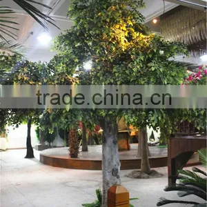 Home Garden Decoration 100cm to 1000cm Height Artificial Indoor Live Plastic Ficus Red With Green Big Maple Tree EZLS05 1011 thumbnail-1