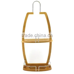 2-Tier Decorative Bamboo Bathroom Hanging Storage Basket thumbnail-1