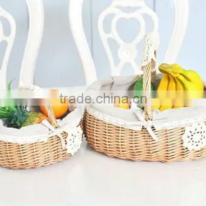 Hot Sell New Oval Empty Gift Wicker Fruit Basket thumbnail-1