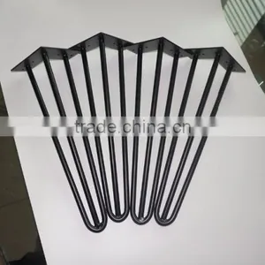 16 Inch Black Matt Powder Coated Iron Hairpin Leg for Coffee Table & End Table thumbnail-2
