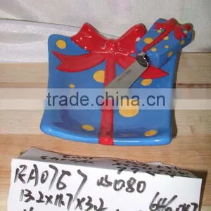Hand Painted Ceramic Cake Plate & Butter Knife for Supply thumbnail-1