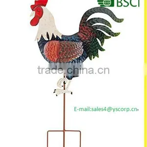 New Year Rooster Metal Garden Stake Rooster Statue Ornament thumbnail-1