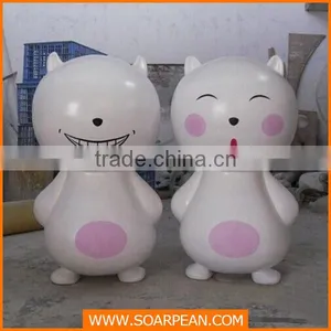 Custom Fiberglass Life Size Cartoon Cat Statue thumbnail-1