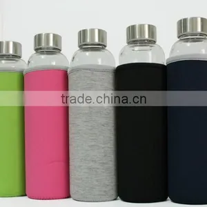 Borosilicate Glass Water Bottle Container With Nylon Water Bottle Sleeve thumbnail-2