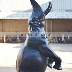 High Quality Metal Craft Bronze Standing Elephant Fountain Statue thumbnail-4