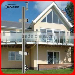 JINXIN Customized Glass Fence_tempered Glass Fence Panels Stair Railing Cost thumbnail-2
