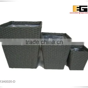 Plastic/PE Rattan Square With Liner Flower Planter thumbnail-1