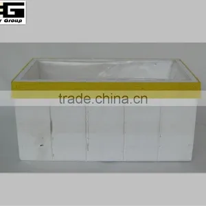 White Wash Rectangle Wooden Flower Pot thumbnail-1