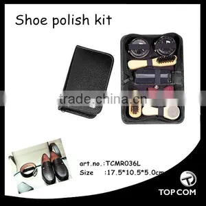 Leather Shoe Care Kit in pu Zipper Bag thumbnail-1