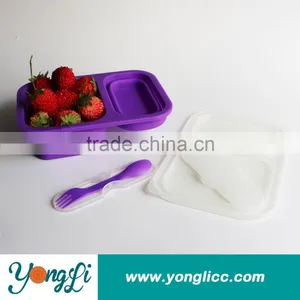 Portable Waterproof Silicone Collapsible Food Container thumbnail-2