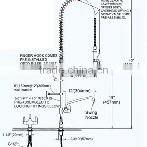 2016 Kitchen Faucet Pull Out Spray Commercial Pre Rinse Faucet thumbnail-3