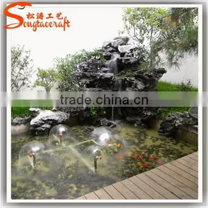 Latest Design Fiberglass Rock Waterfall Artificial Rock Waterfall for Garden and Home Decor Made in China thumbnail-5