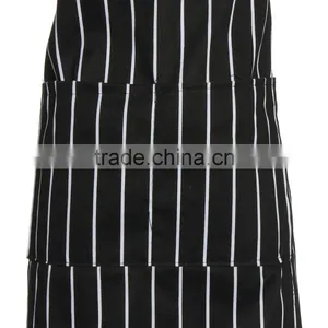Black Adult Apron Kitchen Restaurant Bar Chef Cook Waiter Polyester Stripe Bib Cook Cleaning Avental Delantal Tools thumbnail-5