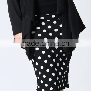 Office Ladies Skirt Designs 2018 Navy & Red Floral Classic Pencil Skirt Women Office Wear thumbnail-4