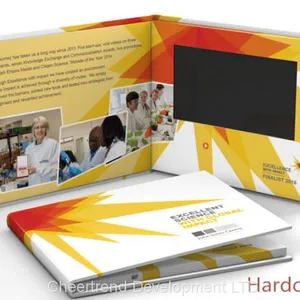 Fold Paper Hardcover 7'' TFT Lcd Video Brochure Card 8gb Memory thumbnail-1