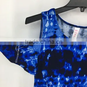 Girl's Stock Fashion Dip Dye Washed Colder Shoulder Summer Dress thumbnail-4