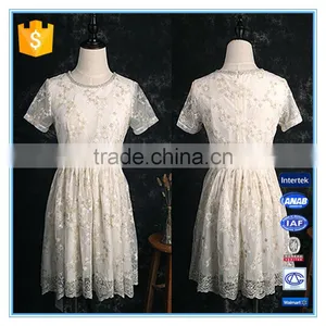 Lady New Model Fashion Lace Embroidery Dress Short Frock Dress thumbnail-1