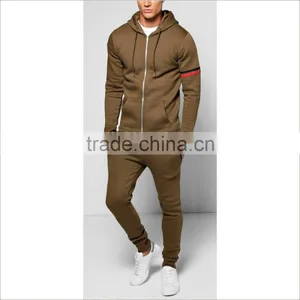 Custom Suit Embroidered Logo Slim Fit Men Winter Sport Cotton Tracksuit thumbnail-3