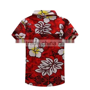 2017 Boys Summer Clothes New Arrival Fashion Aloha Shirt Hawaiian Shirt Floral Shirt for Boy thumbnail-6