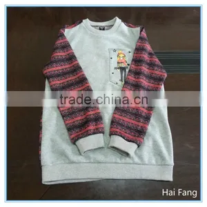 Fashion Design Printed Teen Girls Stipped Sleeve and Back T Shirt, Factory OEM Made Long Sleeve T Shirt thumbnail-3