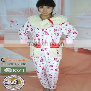 Heart-shaped Printed Coralfleece Bathrobe thumbnail-1