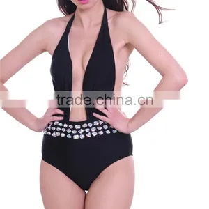 M881 Runwaylover2016 Ladies Sexy Diamond One Piece Bikini Swimwear thumbnail-2