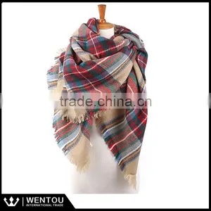 Wholesale Oversized Plaid Tartan Blanket Scarf thumbnail-1